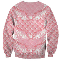 Soft Pink Mermaid Puakenikeni Maile Lei Sweatshirt LT01 - Polynesian Pride