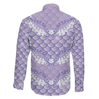 Lilac Mermaid Puakenikeni Maile Lei Family Matching Long Sleeve Bodycon Dress and Hawaiian Shirt LT01 - Polynesian Pride