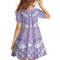 Lilac Mermaid Puakenikeni Maile Lei Kid Short Sleeve Dress