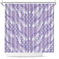 Lilac Mermaid Puakenikeni Maile Lei Shower Curtain