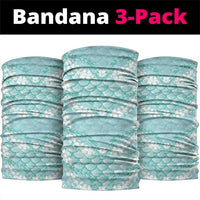 Light Turquoise Mermaid Puakenikeni Maile Lei Neck Gaiter LT01 package One Size: 25*50cm Turquoise - Polynesian Pride