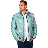 Light Turquoise Mermaid Puakenikeni Maile Lei Padded Jacket