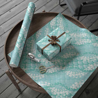 Light Turquoise Mermaid Puakenikeni Maile Lei Wrapping Paper LT01 - Polynesian Pride