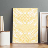 Pastel Yellow Mermaid Puakenikeni Maile Lei Canvas Wall Art