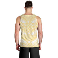 Pastel Yellow Mermaid Puakenikeni Maile Lei Men Tank Top