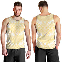 Pastel Yellow Mermaid Puakenikeni Maile Lei Men Tank Top
