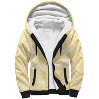 Pastel Yellow Mermaid Puakenikeni Maile Lei Sherpa Hoodie LT01 Unisex Yellow - Polynesian Pride