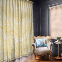Pastel Yellow Mermaid Puakenikeni Maile Lei Window Curtain