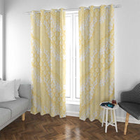 Pastel Yellow Mermaid Puakenikeni Maile Lei Window Curtain
