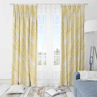 Pastel Yellow Mermaid Puakenikeni Maile Lei Window Curtain