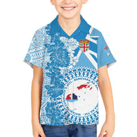 Personalised Fiji Day Family Matching Long Sleeve Bodycon Dress and Hawaiian Shirt Fijian Map Hibiscus Tapa Pattern LT01