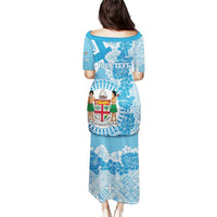 Personalised Fiji Day Puletasi Fijian Map Hibiscus Tapa Pattern LT01 - Polynesian Pride