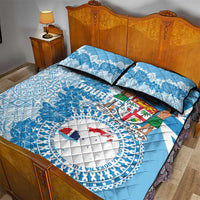 Personalised Fiji Day Quilt Bed Set Fijian Map Hibiscus Tapa Pattern