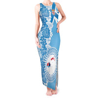 Personalised Fiji Day Tank Maxi Dress Fijian Map Hibiscus Tapa Pattern LT01