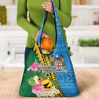 Malampa Fiji Day Grocery Bag Tropical Tapa Pattern