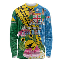 Personalised Malampa Fiji Day Long Sleeve Shirt Tropical Tapa Pattern LT01 Unisex Art - Polynesian Pride