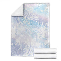 Samoa White Sunday Blanket Sweet Pastel Plumeria Floral