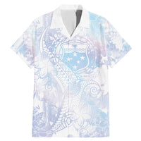 Samoa White Sunday Family Matching Mermaid Dress and Hawaiian Shirt Sweet Pastel Plumeria Floral