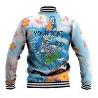 Personalized Hawaii Hula Girl Skeleton Dancing Baseball Jacket Hibiscus Tribal Shark LT01 - Polynesian Pride