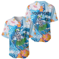 Personalized Hawaii Hula Girl Skeleton Dancing Baseball Jersey Hibiscus Tribal Shark LT01 - Polynesian Pride