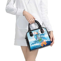 Personalized Hawaii Hula Girl Skeleton Dancing Shoulder Handbag Hibiscus Tribal Shark LT01 - Polynesian Pride