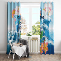 Personalized Hawaii Hula Girl Skeleton Dancing Window Curtain Hibiscus Tribal Shark LT01 - Polynesian Pride