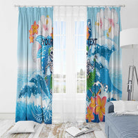 Personalized Hawaii Hula Girl Skeleton Dancing Window Curtain Hibiscus Tribal Shark LT01 - Polynesian Pride