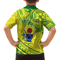 Kia Orana Cook Islands Family Matching Off Shoulder Maxi Dress and Hawaiian Shirt Turtle Yellow Green Polynesian Pattern LT01 - Polynesian Pride