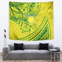 Kia Orana Cook Islands Tapestry Turtle Yellow Green Polynesian Pattern LT01 - Polynesian Pride