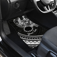 Kia Orana Cook Islands Car Mats Circle Stars With Floral White Pattern LT01 - Polynesian Pride