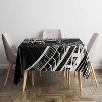 Kia Orana Cook Islands Tablecloth Circle Stars With Floral White Pattern LT01 - Polynesian Pride