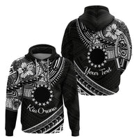 Kia Orana Cook Islands Zip Hoodie Circle Stars With Floral White Pattern LT01 - Polynesian Pride