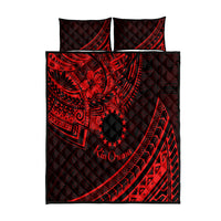 Kia Orana Cook Islands Quilt Bed Set Circle Stars With Floral Red Pattern LT01 Red - Polynesian Pride