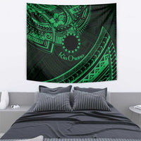 Kia Orana Cook Islands Tapestry Circle Stars With Floral Green Pattern LT01
