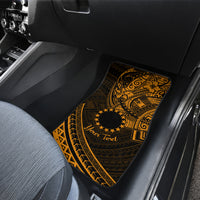 Kia Orana Cook Islands Car Mats Circle Stars With Floral Gold Pattern LT01 - Polynesian Pride