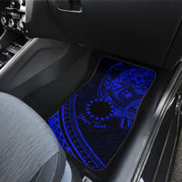 Kia Orana Cook Islands Car Mats Circle Stars With Floral Navy Blue Pattern LT01 - Polynesian Pride
