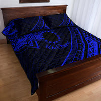 Kia Orana Cook Islands Quilt Bed Set Circle Stars With Floral Navy Blue Pattern LT01 - Polynesian Pride