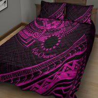 Kia Orana Cook Islands Quilt Bed Set Circle Stars With Floral Pink Pattern LT01 - Polynesian Pride