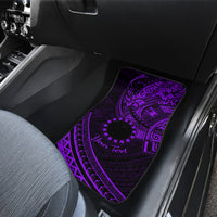 Kia Orana Cook Islands Car Mats Circle Stars With Floral Purple Pattern LT01 - Polynesian Pride