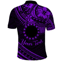 Kia Orana Cook Islands Polo Shirt Circle Stars With Floral Purple Pattern LT01 - Polynesian Pride