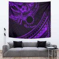 Kia Orana Cook Islands Tapestry Circle Stars With Floral Purple Pattern LT01 - Polynesian Pride