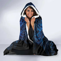 Personalised Aotearoa Matariki Hooded Blanket Blue Fern Maori Poutama