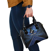 Personalised Aotearoa Matariki Shoulder Handbag Blue Fern Maori Poutama