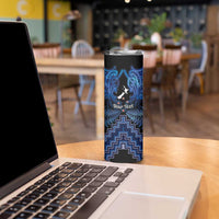 Personalised Aotearoa Matariki Skinny Tumbler Blue Fern Maori Poutama LT01 - Polynesian Pride