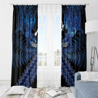 Personalised Aotearoa Matariki Window Curtain Blue Fern Maori Poutama