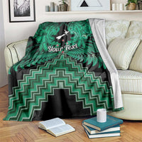 Personalised Aotearoa Matariki Blanket Green Fern Maori Poutama