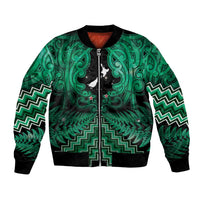 Personalised Aotearoa Matariki Bomber Jacket Green Fern Maori Poutama