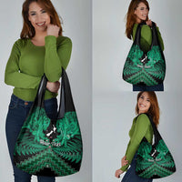 Personalised Aotearoa Matariki Grocery Bag Green Fern Maori Poutama