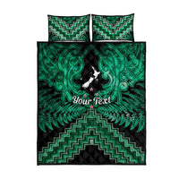 Personalised Aotearoa Matariki Quilt Bed Set Green Fern Maori Poutama