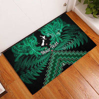 Personalised Aotearoa Matariki Rubber Doormat Green Fern Maori Poutama